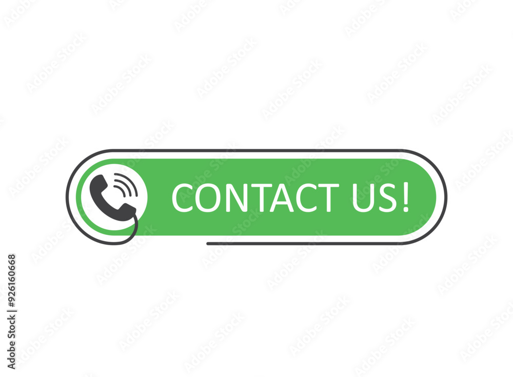 Poster call us button icon in flat style. phone number place vector illustration on isolated background. te