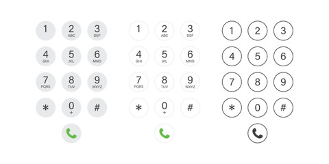 Smartphone dial button icon in flat style. Phone number pad vector illustration on isolated background. Telephone interface sign business concept. © Lysenko.A