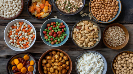High-protein snacks, High Protein Foods, Protein Rich Foods, protein bars, Greek yogurt, nuts, jerky, hard-boiled eggs, 4K, HD