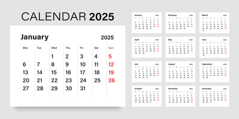 Calendar 2025 year icon in flat style. Planner vector illustration on isolated background. Calender sign business concept.