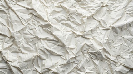 Obraz premium Crisp, clean-white, heavily crumpled paper forms a unique, textured vertical background, ideal for creative projects, with intricate folds and creases adding organic charm.