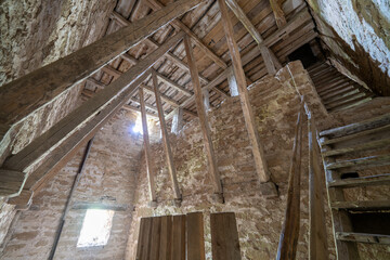 Historic Bjalby Church Clocktower Interior in Sweden