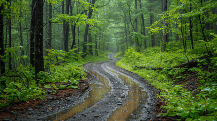 Fototapeta premium rain in the forest