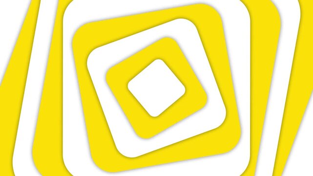 Concentric squares shape rotating minimal animation orange yellow background