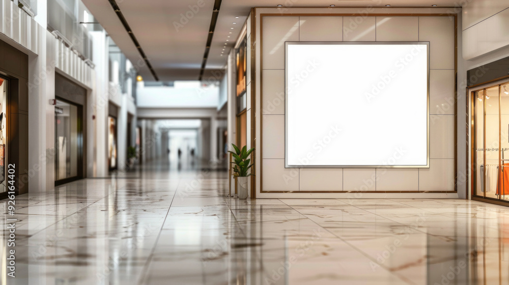 Poster the corridor offers a spacious, well-lit atmosphere with shiny marble floors, leading to store front