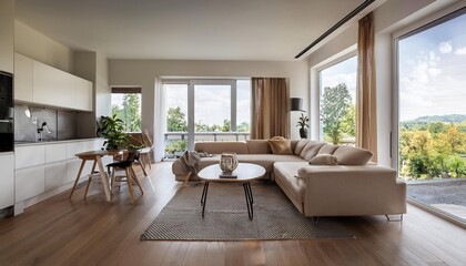 Fototapeta premium Beautifully designed apartment interior showcasing modern decor