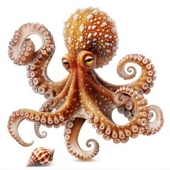Fototapeta premium Octopus with Shell.