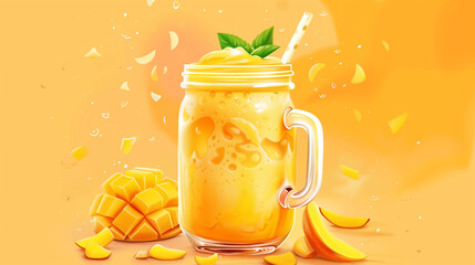 Mango Milkshake, Fresh Mango juice, Milkshake shop ad, Restaurant ad, High Quality, Mango delight, Mango ad, homemade milkshakes, High Quality