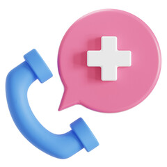 Fototapeta premium 3D Icon of Call hospital
