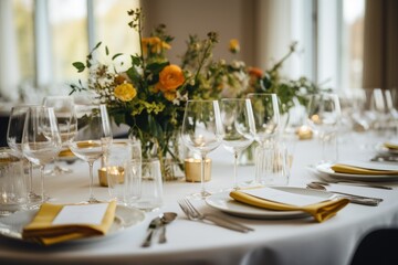 Fototapeta premium Table furniture tabletop wedding.