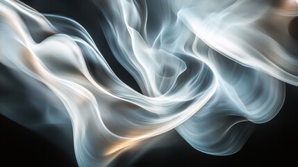 Obraz premium Abstract Smoke Swirls: Elegant, ethereal swirls of smoke dance across a dark background