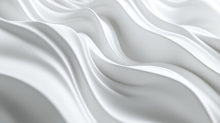 Obraz premium Soft white fabric draped elegantly, showcasing a flowing texture with gentle curves and waves