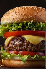 a big cheeseburger with a big mouth-watering grilled cheese.