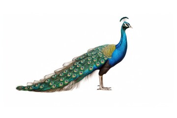 Obraz premium Peacock animal bird white background.