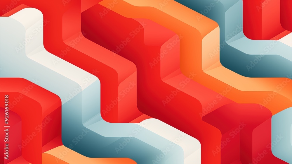 Poster minimalist background. an abstract geometric pattern featuring interlocking shapes in vibrant colors