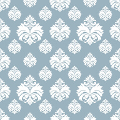 Damask seamless pattern element. Vector classical luxury old fashioned damask ornament, royal victorian seamless texture for wallpapers, textile, wrapping. Vintage exquisite floral baroque template