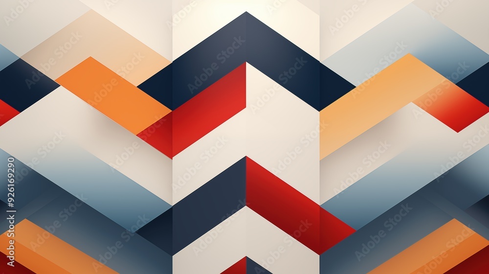 Aufkleber minimalistic background. a vibrant abstract geometric pattern featuring zigzag shapes in various col
