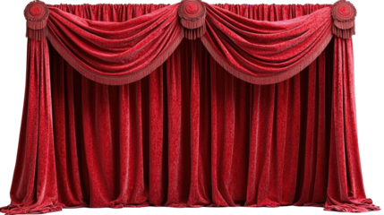Elegant red theater curtains in a performance setting
