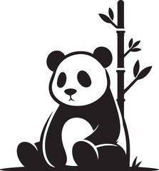 Panda Silhouette vector eps