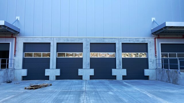 four Sectional doors on frot of logistic Hall