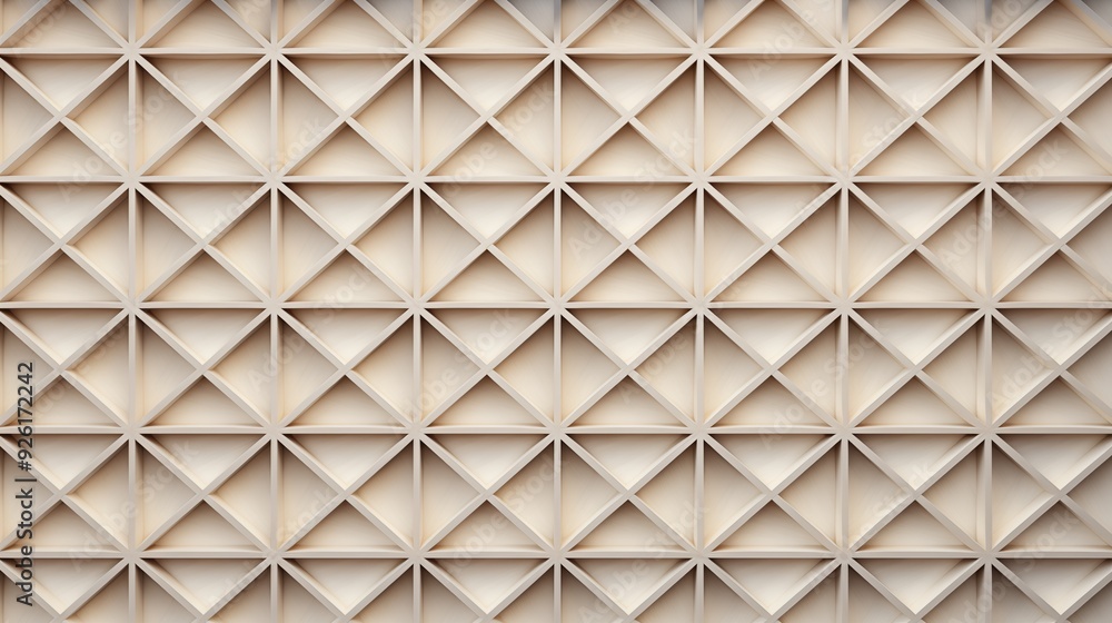 Poster a textured wall featuring a geometric pattern of triangular shapes arranged in a grid. the color is 