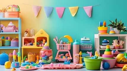 Vibrant Promotional Banner Displaying a Variety of Products and Services for All Types of Audiences