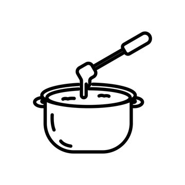pot with food and spoon clip art preview