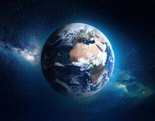 Fototapeta premium Cinematic shot of earth planet view from space.