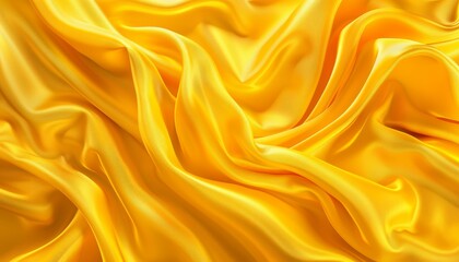 Fototapeta premium Abstract Waves of Blue Gold and Yellow Fabric with Flowing Texture