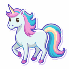 unicorn sticker vector illustration.