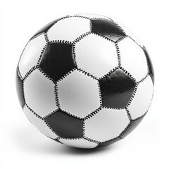  single soccer ball clipart, sports element, black and white, isolated on white background.