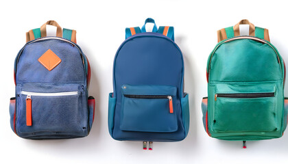 Fototapeta premium set of collection cut out backpack for school , on white 