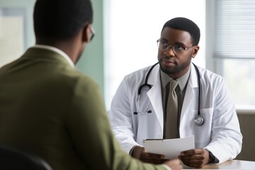 Doctor patient talking adult.