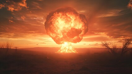 Apocalyptic Nuclear Explosion Sunset.