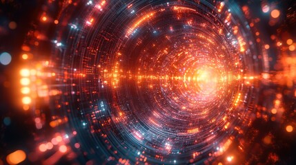 Abstract Digital Tunnel of Light