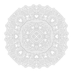 Art for adult coloring book page with heart shapes