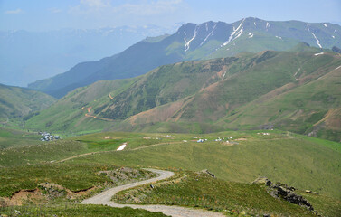 Fototapeta premium A view from the mountainous areas in Erzurum, Turkey