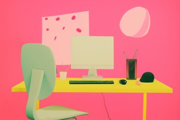 Fototapeta premium Desk furniture computer table.