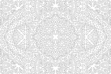 Art for adult coloring book with linear pattern