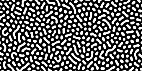Abstract Turing organic wallpaper with background. Turing reaction diffusion monochrome seamless pattern with chaotic motion. Natural seamless line pattern. Linear design with biological shapes.