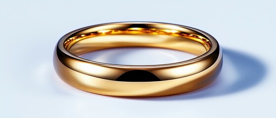 Elegant gold wedding band with a shiny finish, symbolizing love and commitment. Perfect for wedding or anniversary concepts.
