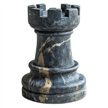 recommend clip art:  single chess rook piece clipart, game element, stone texture, isolated on white background