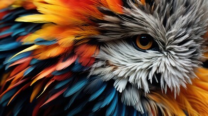Obraz premium Macro shot of a wild animal coat with a focus on the complex interplay of colors and patterns