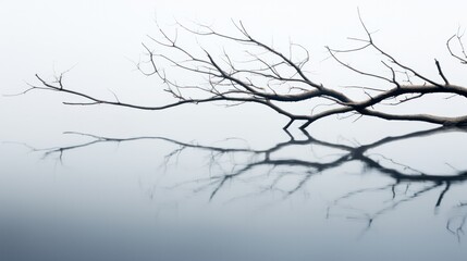 Obraz premium Minimalist image of tree branches forming abstract shapes