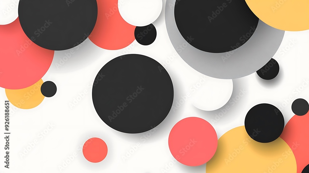 Poster abstract colorful gradient background with circles, vector illustration, flat design for banner with