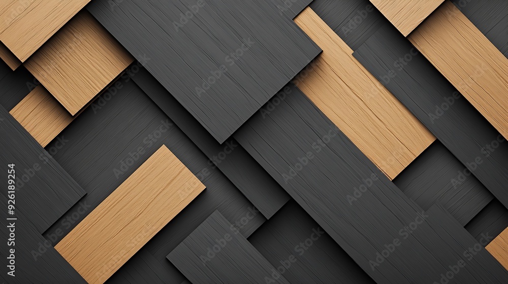 Poster abstract wooden texture background with parallelograms in vector illustration style for banner desig