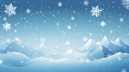 a simple backround with winter theme. Snowflakes and mountains