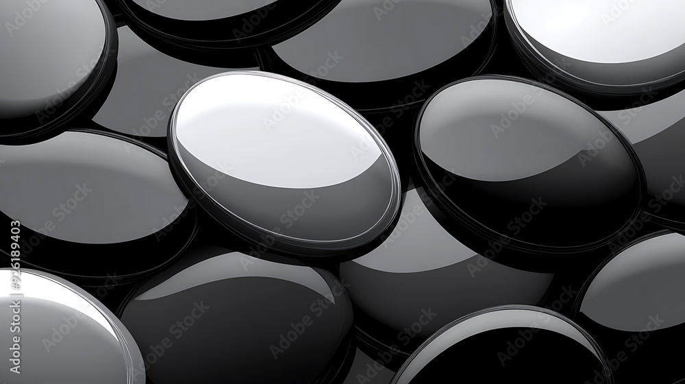 Poster modern metallic sheen abstract background with smooth edged ovals in vector illustration style for b