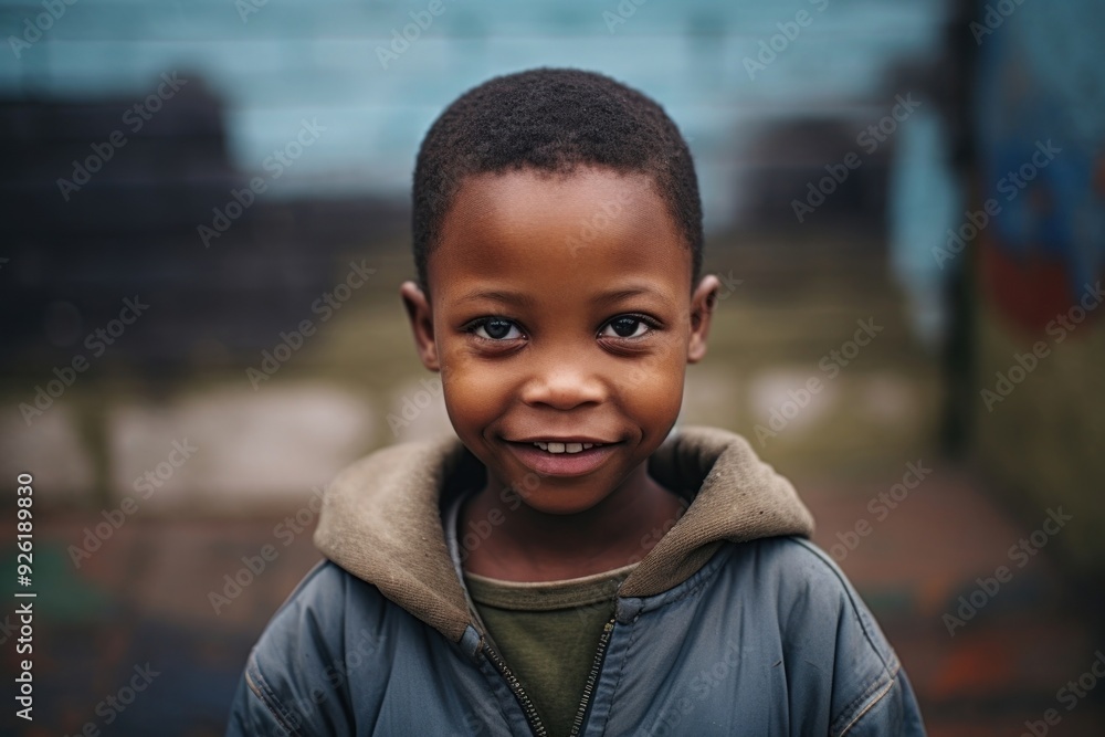 Sticker south african kid portrait child happy.