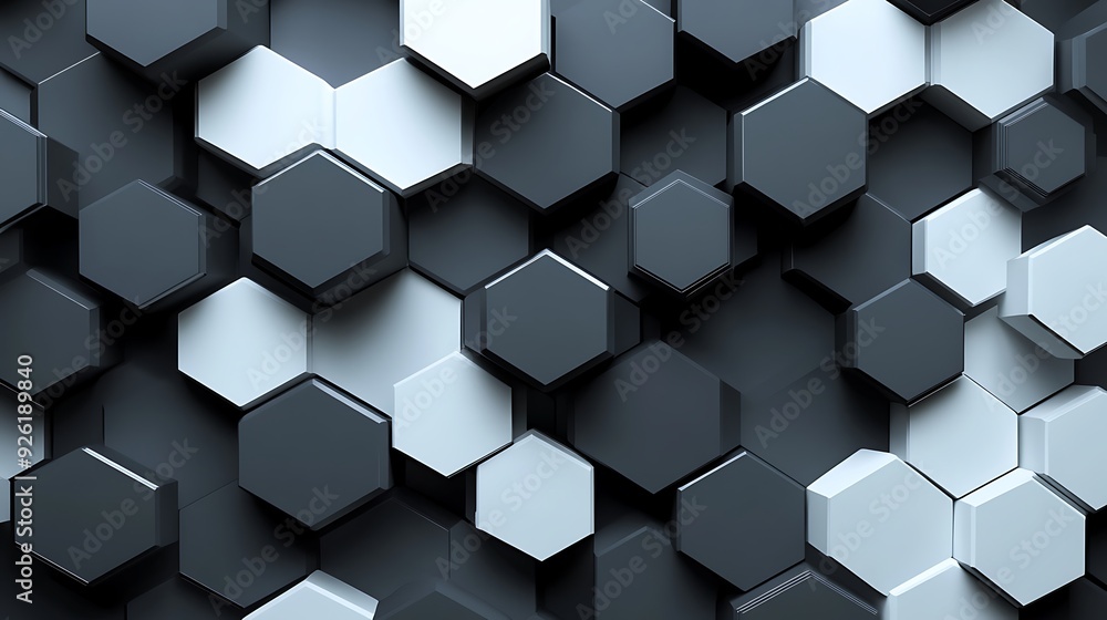 Poster geometric hexagonal mesh background with various patterns in vector illustration style for abstract 
